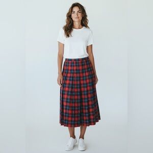 Vintage Pendleton Manson Tartan Wool Skirt Size 10 Red Plaid USA Made